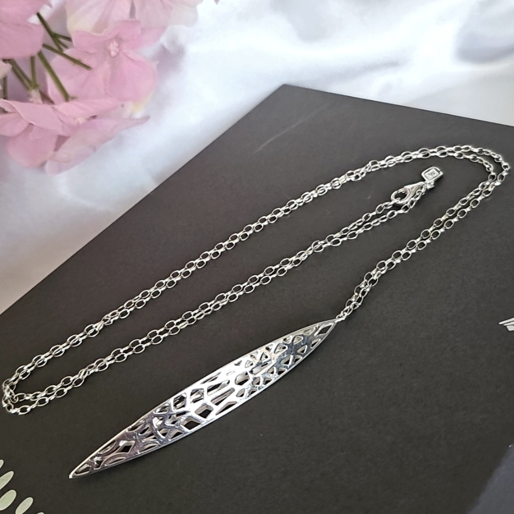 Silpada Sterling Silver Long Stiletto Pendant Necklace 30"  N2800